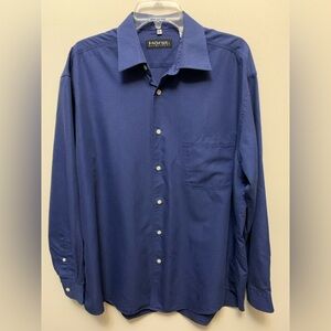 HORST Navy Blue w/ Black Suttle Stripes Dress Shirt